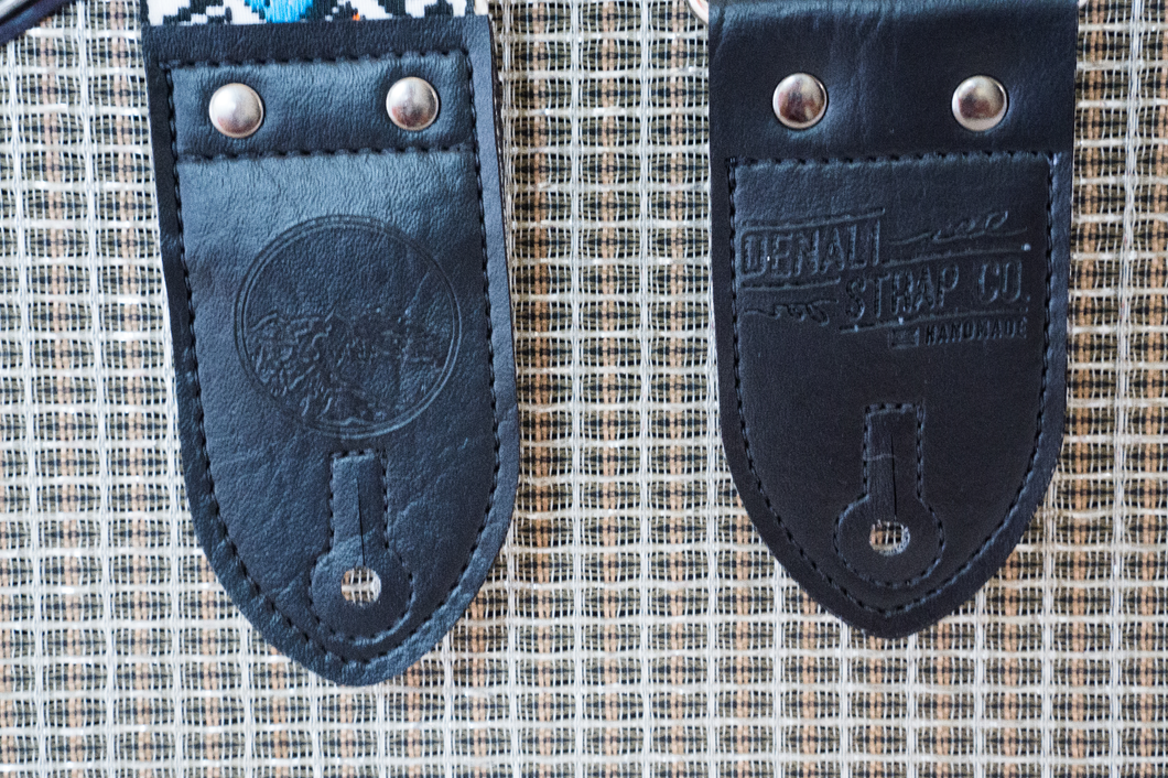 Black & Blue Argyle Vintage Ribbon Guitar Strap – Denali