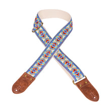 Blue & Brown Southwest Vintage Ribbon Guitar Strap