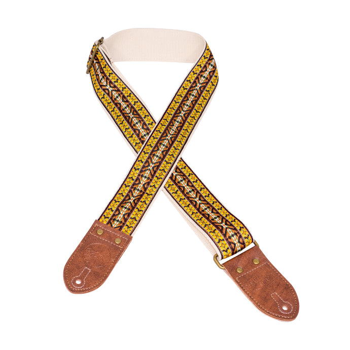 Brown X Vintage Ribbon Guitar Strap