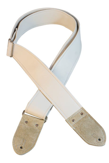 Classic White and Cream Guitar Strap