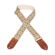 Cream & Green Southwest Vintage Ribbon Guitar Strap