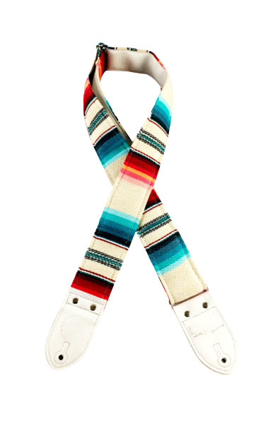 Cream and Blue Saddleblanket Guitar Strap