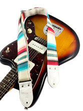 Cream and Blue Saddleblanket Guitar Strap
