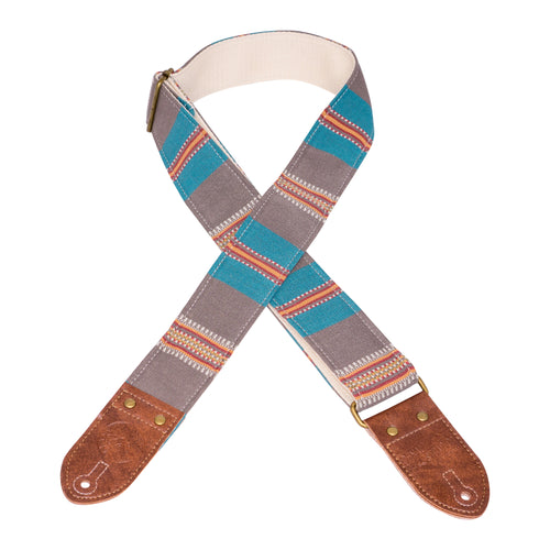 Grey & Blue Saddle Blanket Guitar Strap