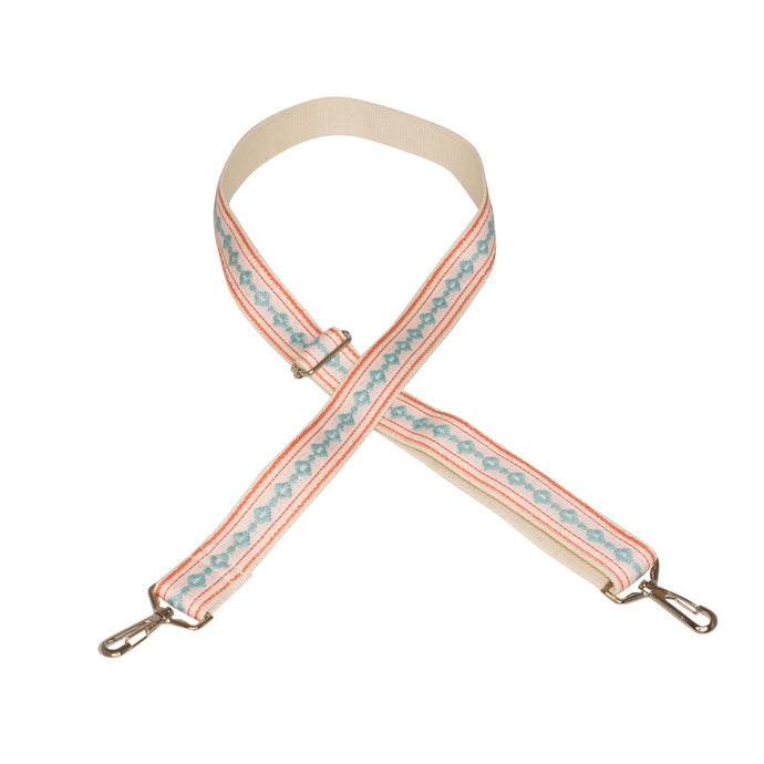 Salmon & Blue Vintage Ribbon Multi Purpose Skinny Strap