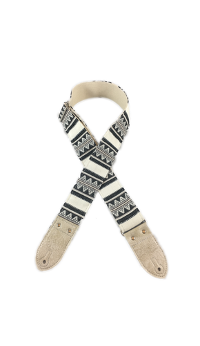 White & Black Saddle Blanket Guitar Strap