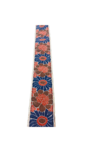 Blue & Orange Flower Vintage Ribbon Guitar Strap