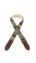 Brown & Turquoise Saddle Blanket Guitar Strap