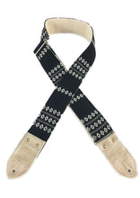 Black & Cream Saddle Blanket Guitar Strap